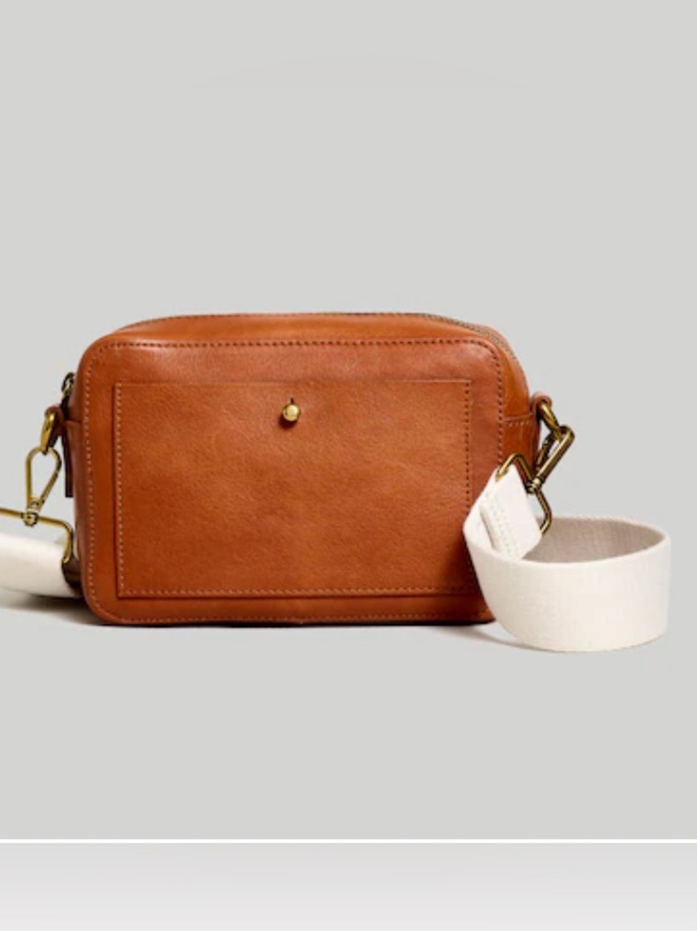 Madewell Transport Camera Bag English Saddle Brown Leather Crossbody or Shoulder